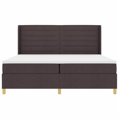 Letto a molle con materasso Marrone 200 x 200 cm Tessuto | homemem39