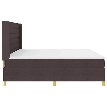 Letto a molle con materasso Marrone 200 x 200 cm Tessuto | homemem39