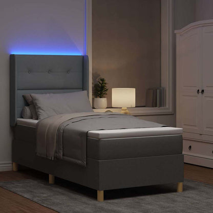 Letto a molle con strisce LED Grigio chiaro 80 x 200 cm Tessuto | homemem39