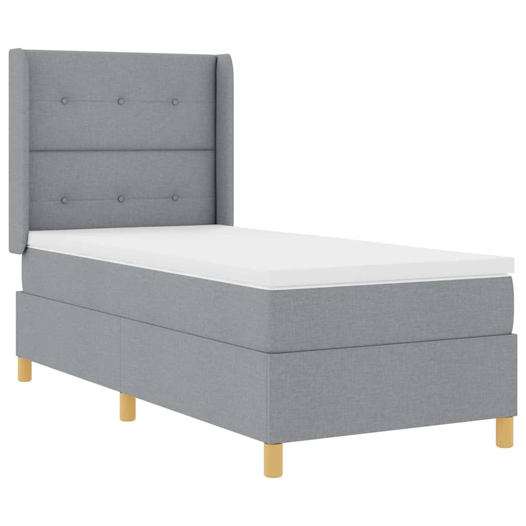 Letto a molle con strisce LED Grigio chiaro 90 x 190 cm Tessuto | homemem39