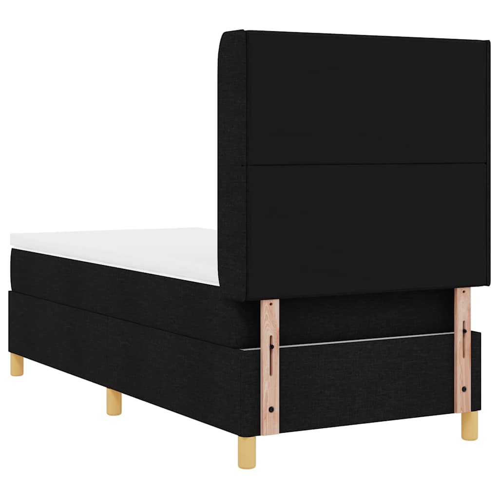 Letto a molle con strisce LED Nero 90 x 190 cm Tessuto | homemem39