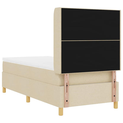 Letto a molle con strisce LED Crema 90 x 190 cm Tessuto | homemem39