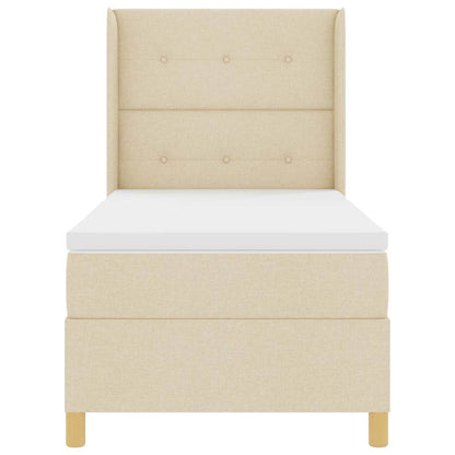 Letto a molle con strisce LED Crema 90 x 200 cm Tessuto | homemem39
