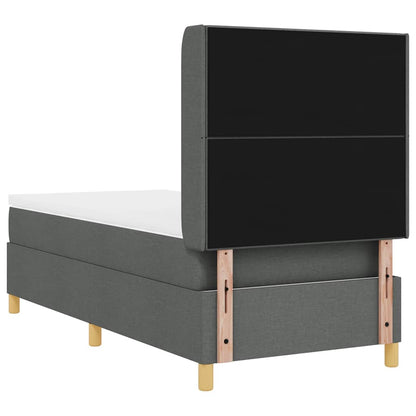 Letto a molle con materasso Grigio 100 x 200 cm Tessuto
