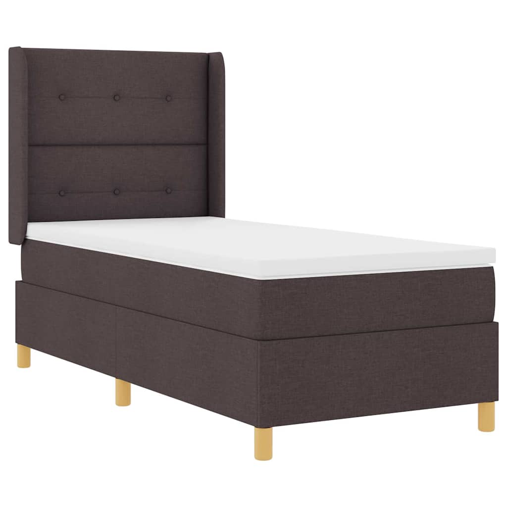 Letto a molle con strisce LED Marrone 100 x 200 cm Tessuto | homemem39