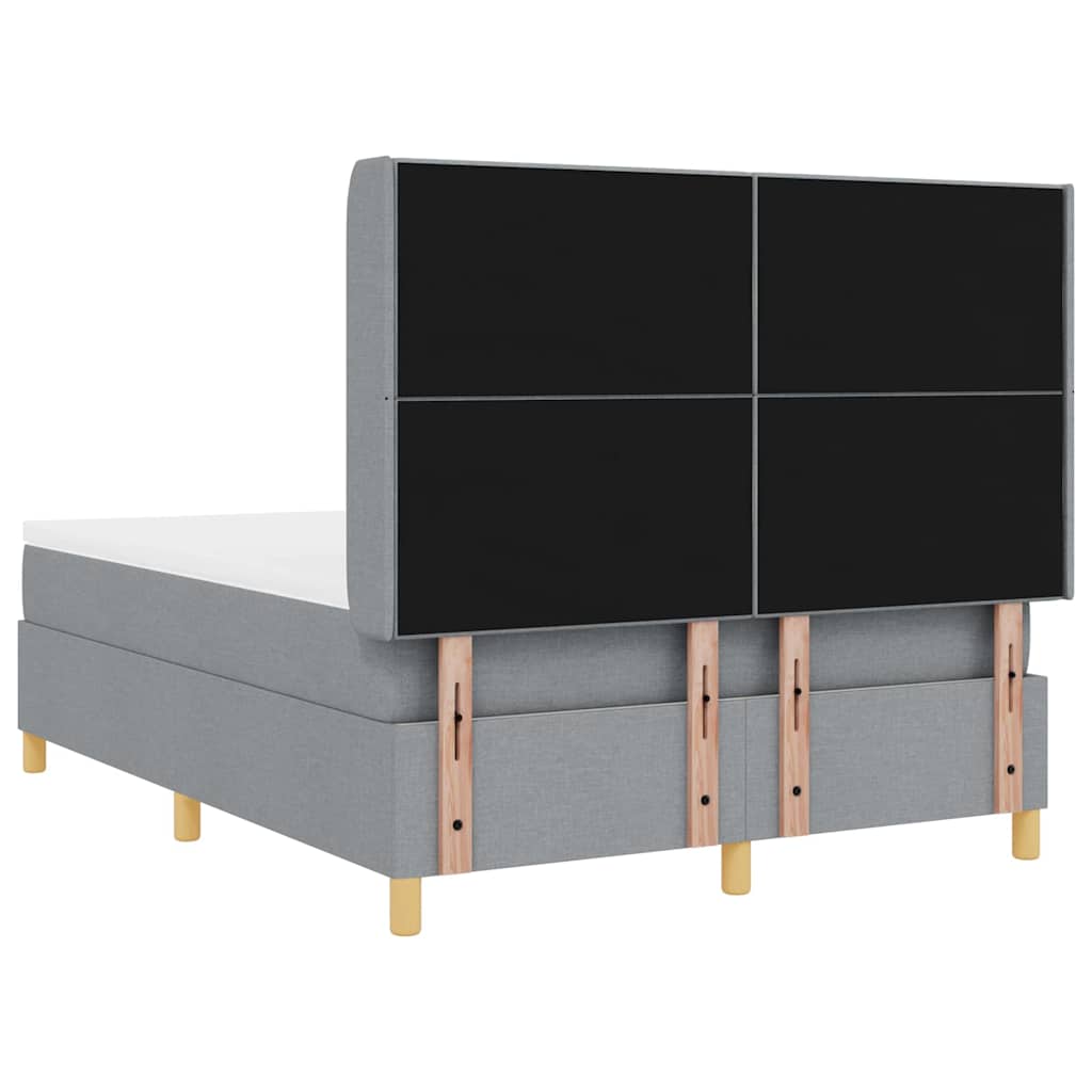 Letto a molle con testiera Grigio chiaro 140 x 190 cm Tessuto | homemem39