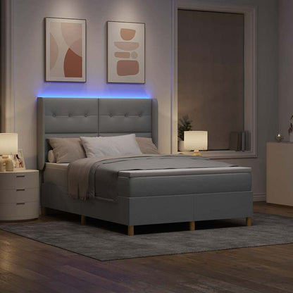 Letto a molle con testiera Grigio chiaro 140 x 200 cm Tessuto | homemem39