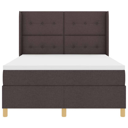 Letto a molle con strisce LED Marrone 140 x 200 cm Tessuto | homemem39