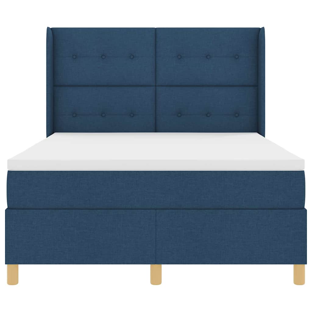 Letto a molle con strisce LED Blu 140 x 200 cm Tessuto | homemem39