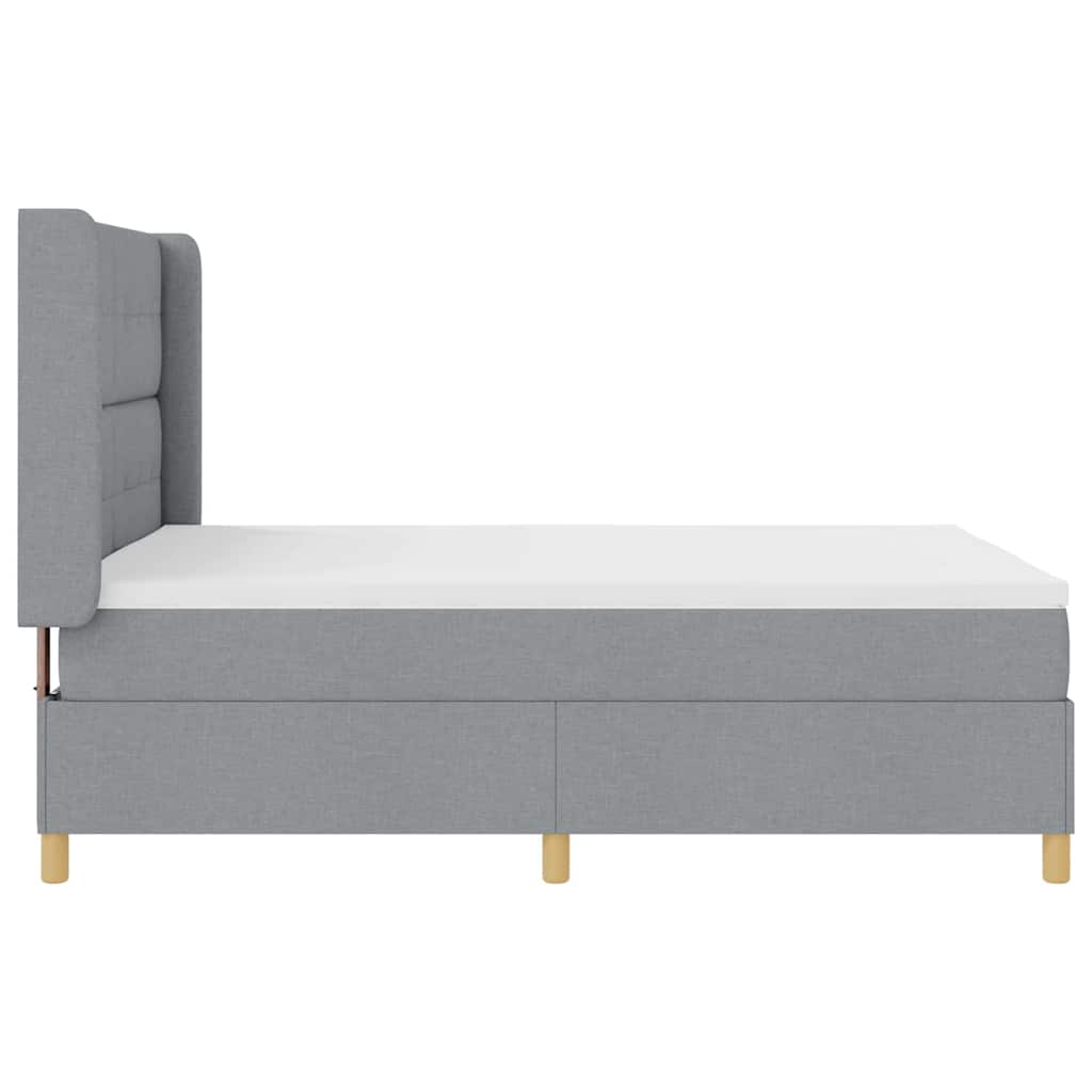 Letto a molle con testiera Grigio chiaro 160 x 200 cm Tessuto | homemem39