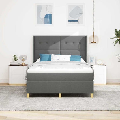 Letto a molle con strisce LED Grigio 160 x 200 cm Tessuto | homemem39