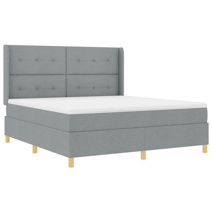 Letto a molle con testiera Grigio chiaro 180 x 200 cm Tessuto | homemem39