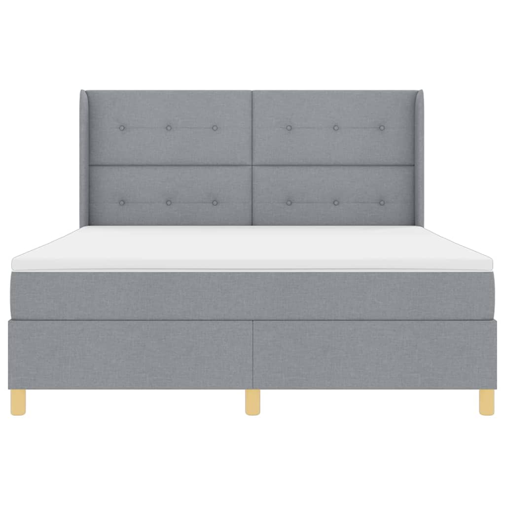 Letto a molle con testiera Grigio chiaro 180 x 200 cm Tessuto | homemem39