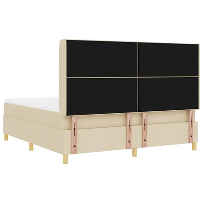 Letto a molle con strisce LED Crema 180 x 200 cm Tessuto | homemem39