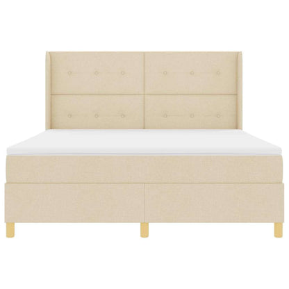 Letto a molle con strisce LED Crema 180 x 200 cm Tessuto | homemem39