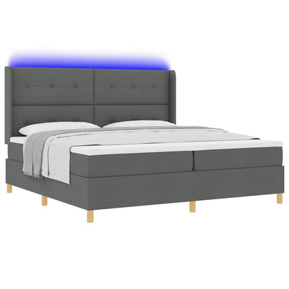 Letto a molle con materasso Grigio 200 x 200 cm Tessuto