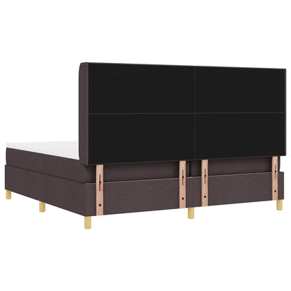 Letto a molle con strisce LED Marrone 200 x 200 cm Tessuto | homemem39