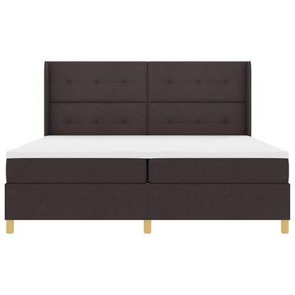 Letto a molle con strisce LED Marrone 200 x 200 cm Tessuto | homemem39
