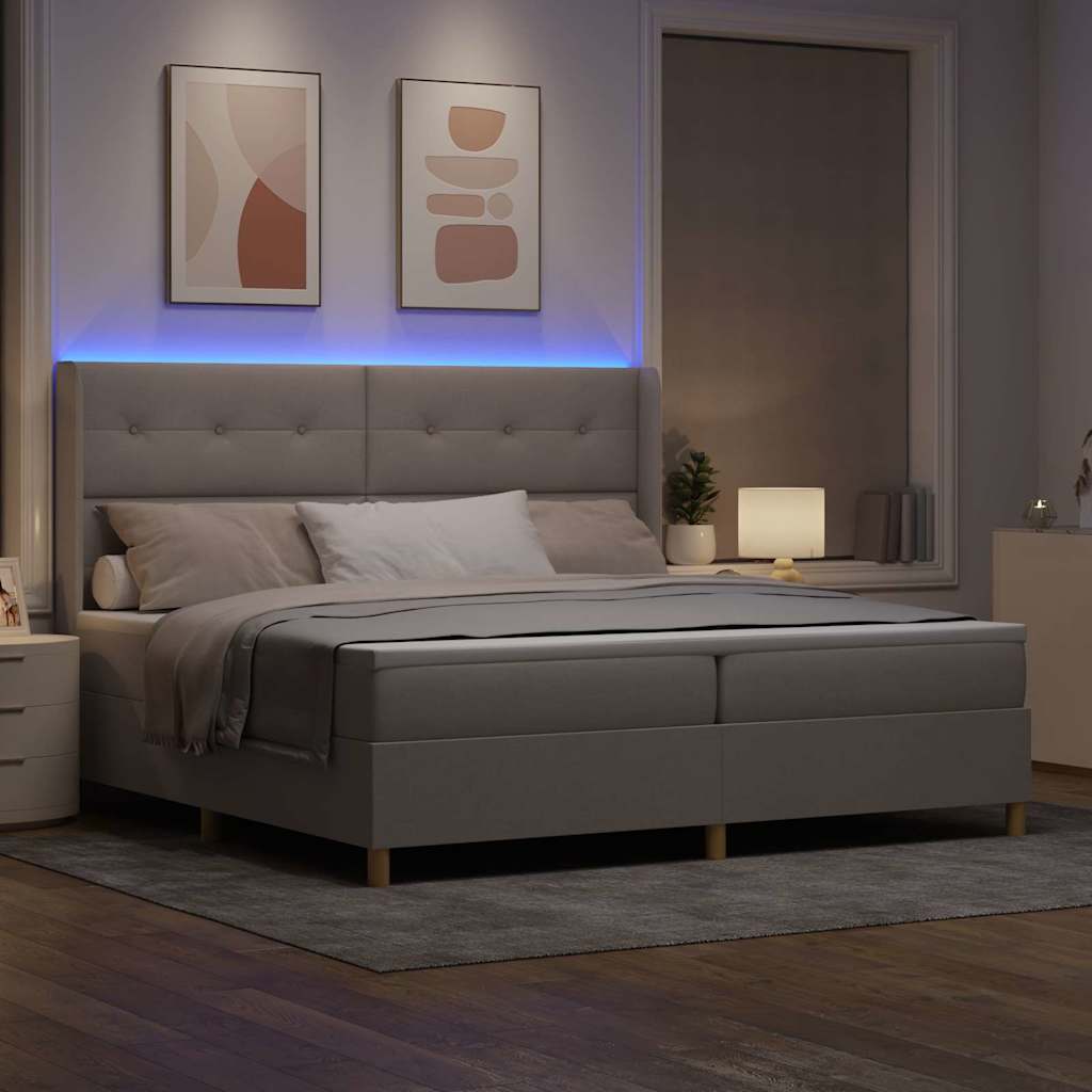 Letto a molle con strisce LED Talpa 200 x 200 cm Tessuto