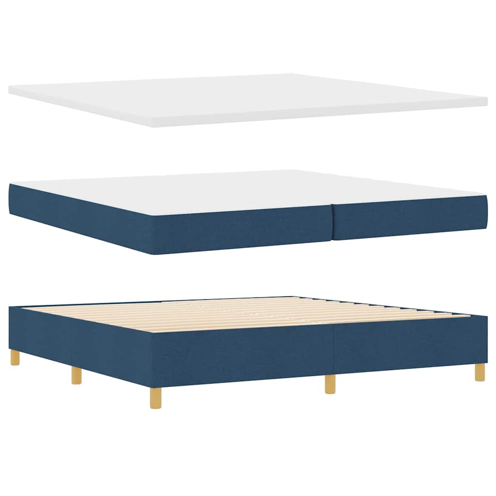 Letto a molle con strisce LED Blu 200 x 200 cm Tessuto | homemem39