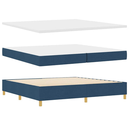Letto a molle con strisce LED Blu 200 x 200 cm Tessuto | homemem39