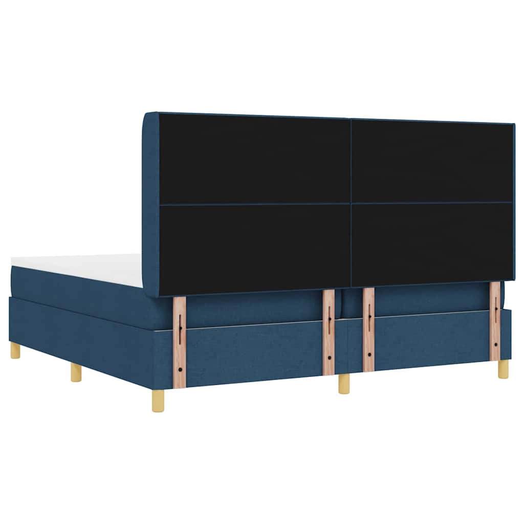 Letto a molle con strisce LED Blu 200 x 200 cm Tessuto | homemem39