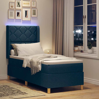 Letto a molle con strisce LED Blu 80 x 200 cm Tessuto