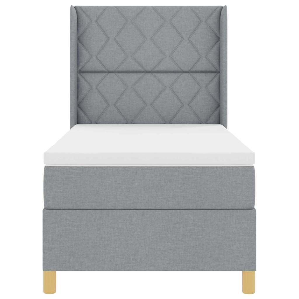 Letto a molle con materasso Grigio chiaro 100 x 200 cm Tessuto - homemem39