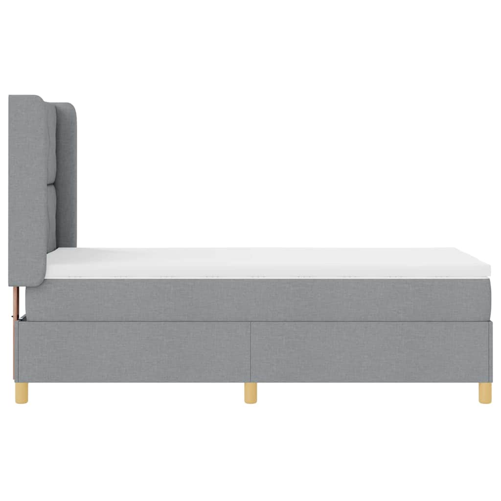 Letto a molle con materasso Grigio chiaro 100 x 200 cm Tessuto - homemem39