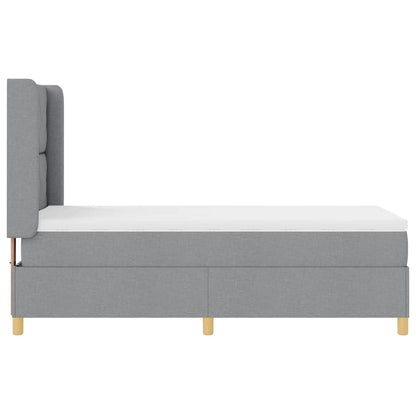 Letto a molle con materasso Grigio chiaro 100 x 200 cm Tessuto - homemem39