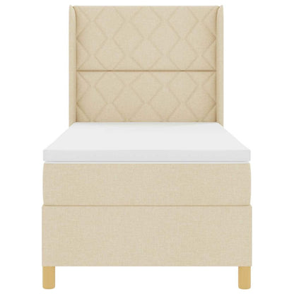 Letto a molle con strisce LED Crema 100 x 200 cm Tessuto | homemem39