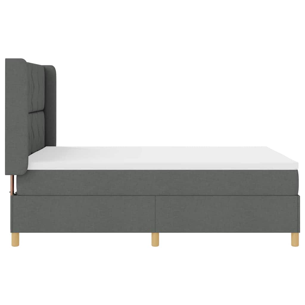 Letto a molle con materasso Grigio 140 x 190 cm Tessuto