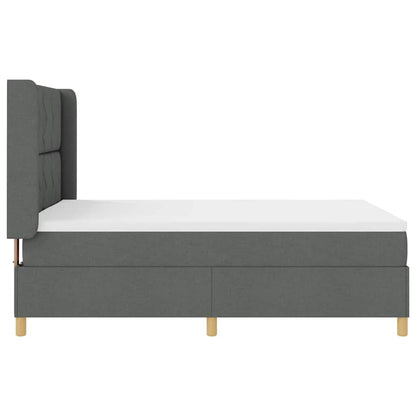 Letto a molle con materasso Grigio 140 x 190 cm Tessuto