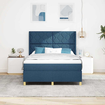 Letto a molle con strisce LED Blu 140 x 190 cm Tessuto | homemem39