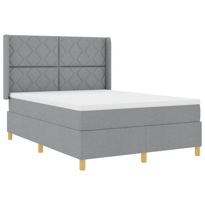 Letto a molle con testiera Grigio chiaro 140 x 200 cm Tessuto | homemem39