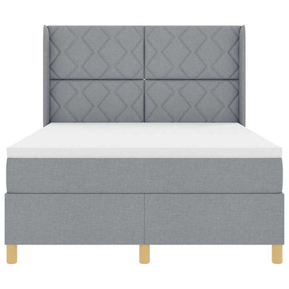 Letto a molle con testiera Grigio chiaro 140 x 200 cm Tessuto | homemem39