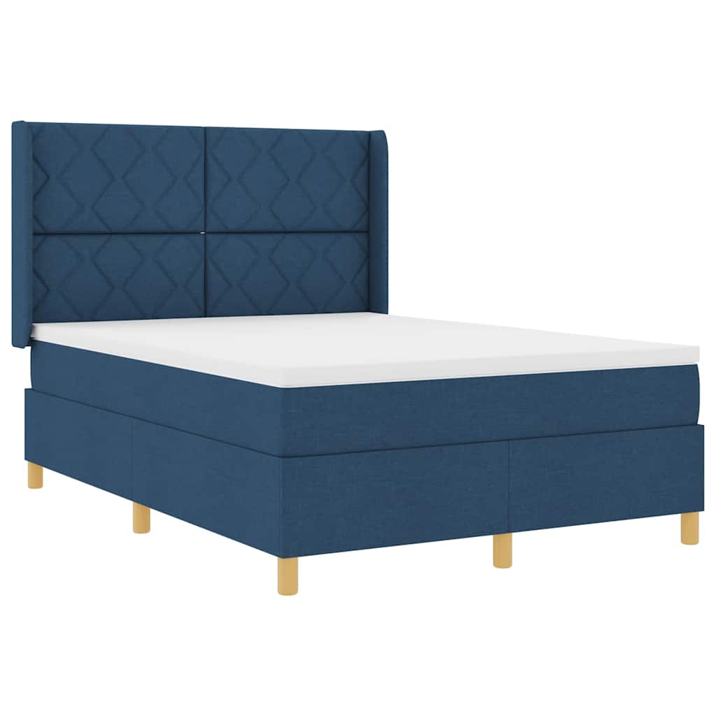 Letto a molle con strisce LED Blu 140 x 200 cm Tessuto | homemem39