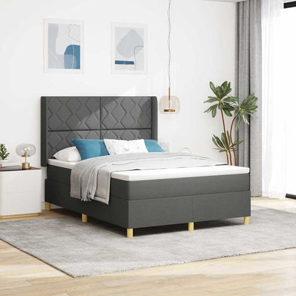 Letto a molle con strisce LED Grigio 160 x 200 cm Tessuto | homemem39