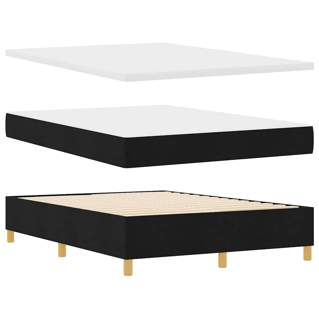 Letto a molle con strisce LED Nero 160 x 200 cm Tessuto | homemem39