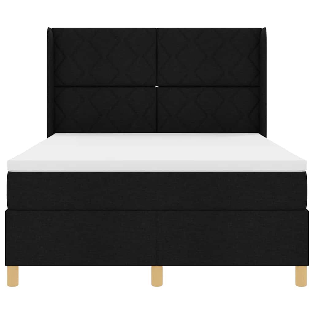 Letto a molle con strisce LED Nero 160 x 200 cm Tessuto | homemem39