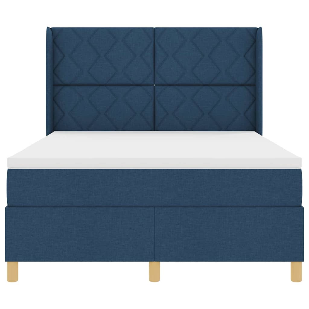 Letto a molle con strisce LED Blu 160 x 200 cm Tessuto | homemem39