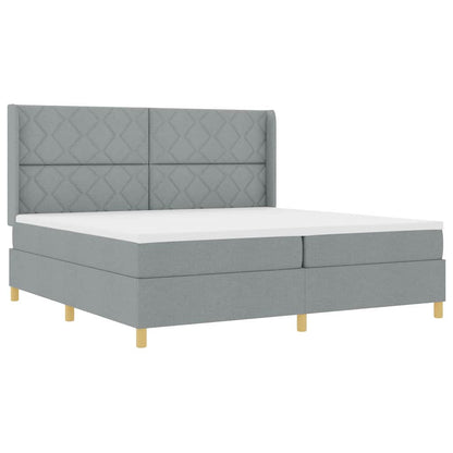 Letto a molle con materasso Grigio chiaro 200 x 200 cm Tessuto - homemem39