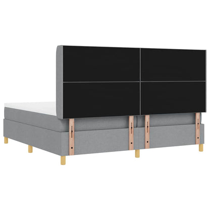Letto a molle con testiera Grigio chiaro 200 x 200 cm Tessuto | homemem39
