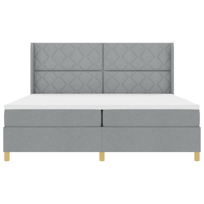 Letto a molle con materasso Grigio chiaro 200 x 200 cm Tessuto - homemem39