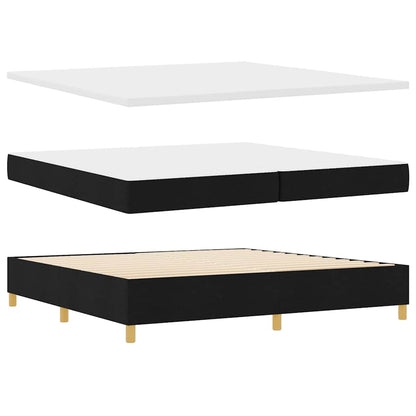 Letto a molle con strisce LED Nero 200 x 200 cm Tessuto | homemem39
