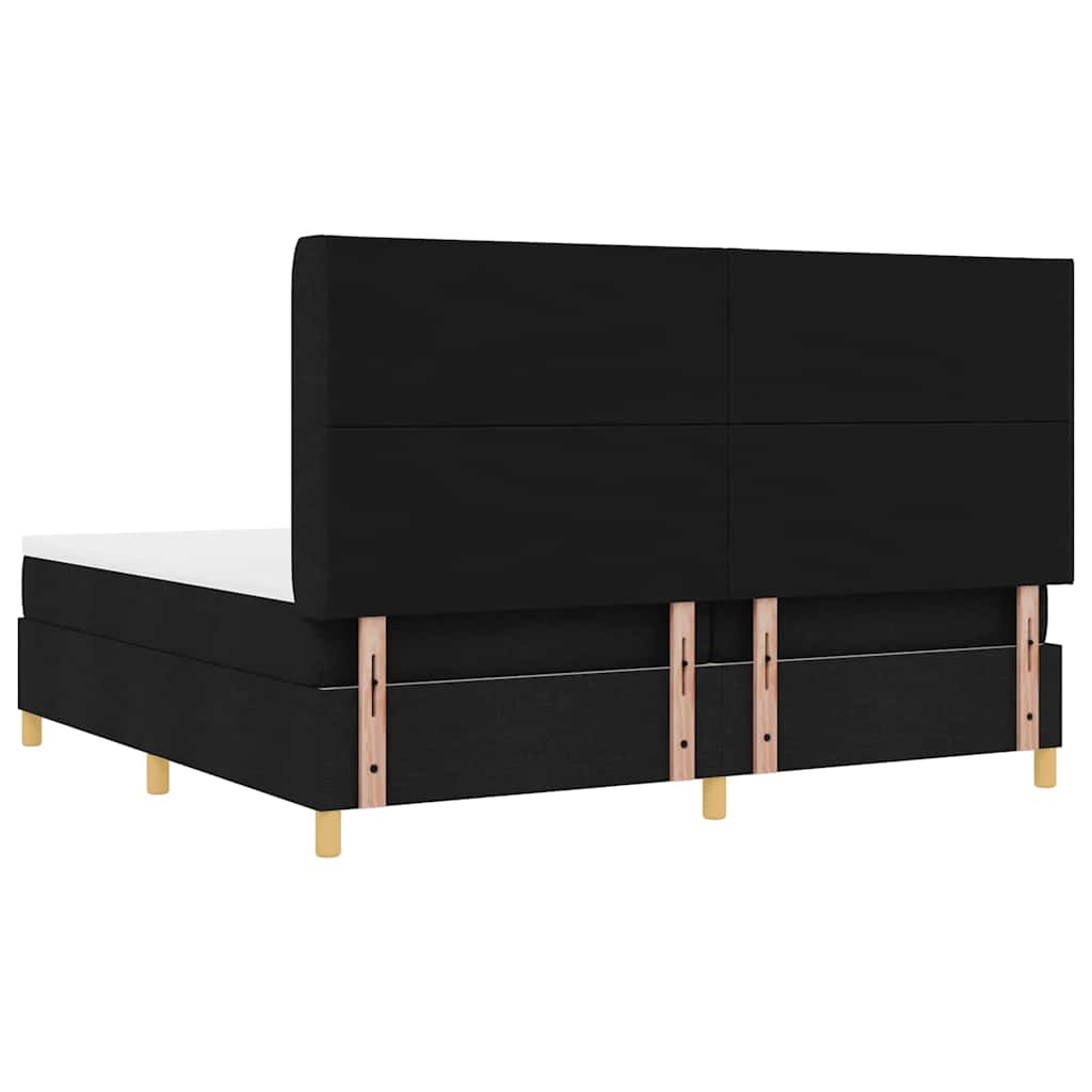 Letto a molle con strisce LED Nero 200 x 200 cm Tessuto | homemem39