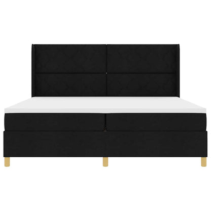 Letto a molle con strisce LED Nero 200 x 200 cm Tessuto | homemem39