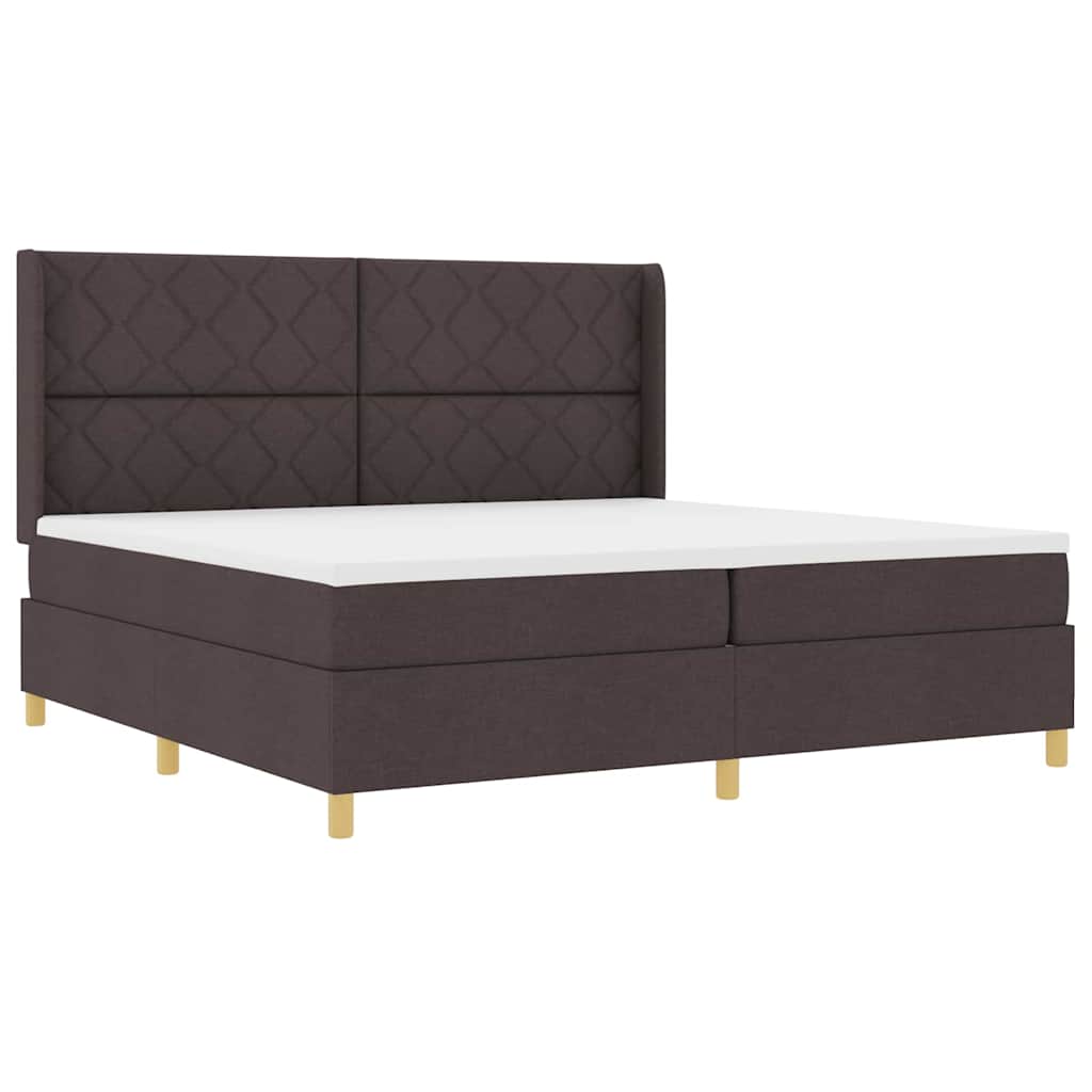Letto a molle con strisce LED Marrone 200 x 200 cm Tessuto | homemem39