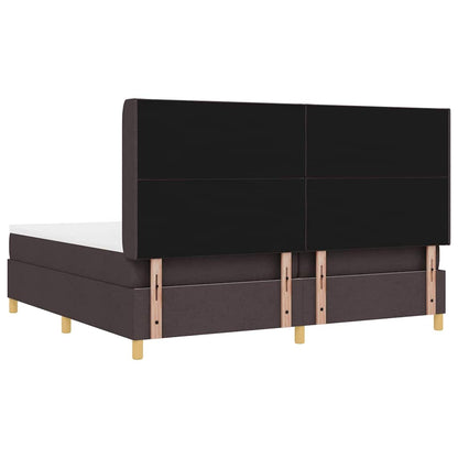 Letto a molle con strisce LED Marrone 200 x 200 cm Tessuto | homemem39