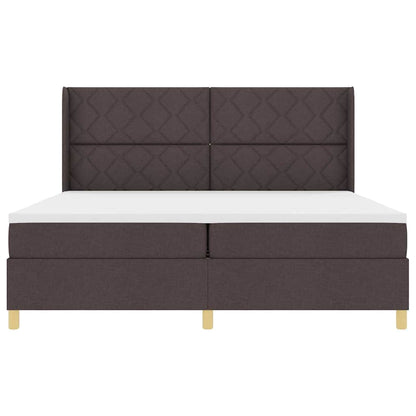 Letto a molle con strisce LED Marrone 200 x 200 cm Tessuto | homemem39